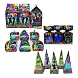 Kit Lembrancinha Balada Neon Decoração Papelaria 40 Caixinha