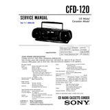 Esquema Radio Sony Cfd120 Cfd 120  Em Pdf Via Email