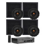 Kit 4 Aran Quadrada Preta Jbl + Amplificador Slim 1800 260w