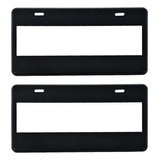 Juego 2pz De Porta Placa Estilo Europeo Negro Liso Universal