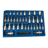 Juego Puntas Tubos Torx 1/4 3/8 1/2 Tamper Guia Eurotech 