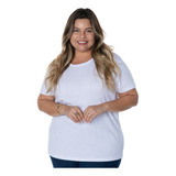 Blusa Feminina Plus Size Camiseta 100% Algodão 