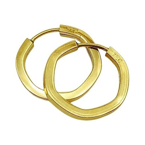 Argola Sextavada 2cm Ouro 18k-750 (fio 1,50mm)