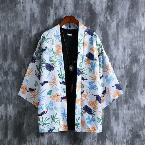 Camisa Para Hombre, Kimono, Diseño De Flores Japonesas, Yuk