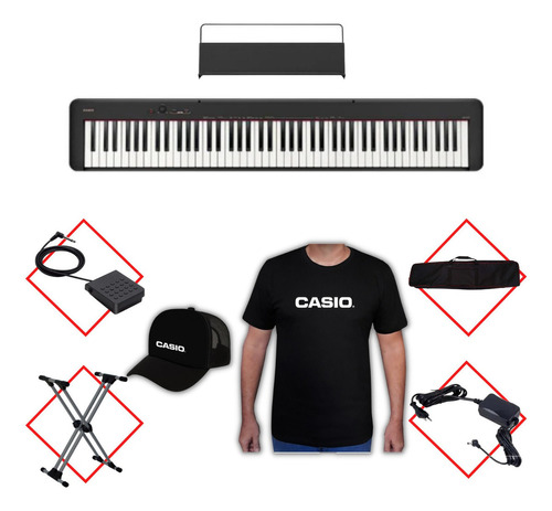 Piano Digital Casio Stage Preto Cdps110bkc2-br + Acessórios 110v - 120v