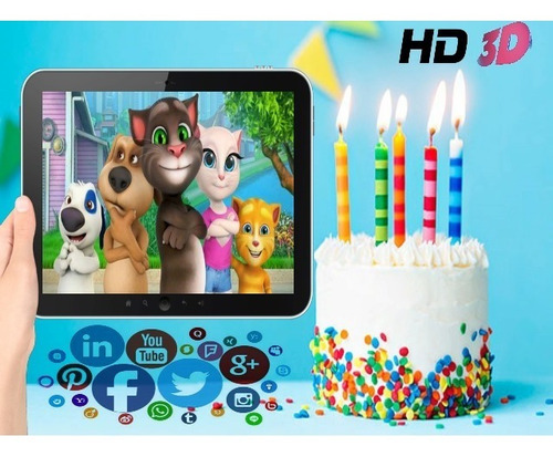 Vídeo Invitación Talking Tom & Todos Los Motivos 3d 