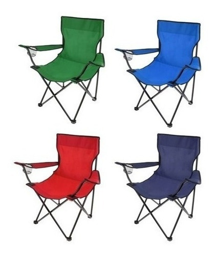 Silla Plegable Camping Playa Picnic Con Porta Vasos