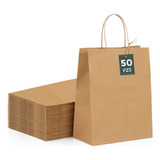 50 Bolsas De Papel Kraft Ecológicas Portátil Decorativas