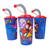 20 Vasos Spidey And His Amazing Friends Tapa Y Popote Fiesta