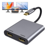 El Adaptador Usb C A Hdmi Muestra Dos Monitores