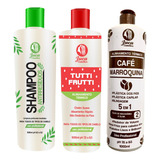 Kit 5 Ativo Progressiva Café E Tutti Frutti + Shampoo 1l