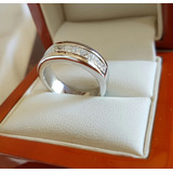 Nuevo -anillo De Oro Blanco De 14k Con 9 Diamantes Naturales