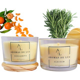 Kit 2 Velas Aromáticas Perfumada Alecrim E Bergamota 100gr 