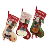 Christmas Stocking For Fireplace Reindeer Gifts 3pcs 1