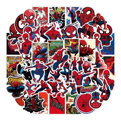 Spiderman 50 Calcomanias Stickers D Pvc Vs Agua Peter Parker
