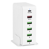 Cargador 6 65w Pd3.0 Fast Usb Y Qc3.0 Multipuertos Y Estació