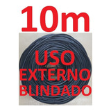 Cabo Rede Cat5e Preto 10m Externo Blindado Net Lan Montado