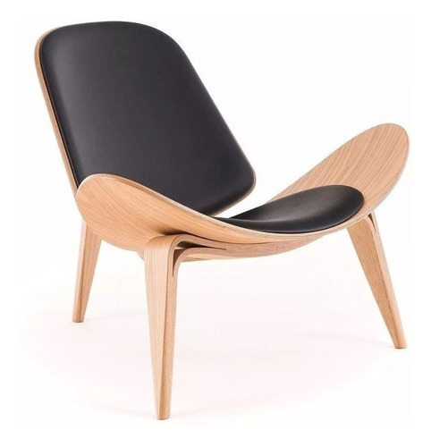 Silla Ch7 Sillon Carl Hansen Madera Clara Ecocuero Plywood