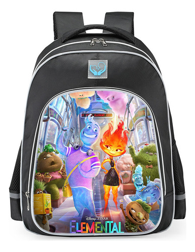 Mochila Escolar Infantil De Dibujos Animados Elemental Crazy