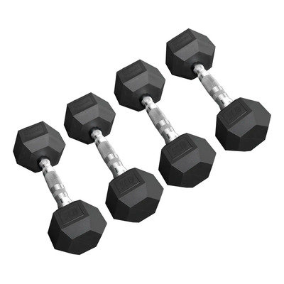 4 Mancuernas Pesas Hexagonales 5lb\u002F2.25kg C\u002Fu Pvc Gym Negro | Envío gratis