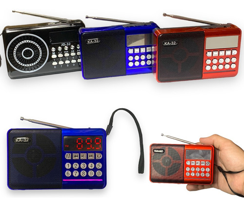 Radio Alto Falante Portatil Pequeno Com Bluetooth Usb  E Sd