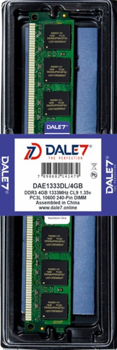 Memoria Dale7 Ddr3l 4gb 1333 Mhz Desktop 16 Chips 1.35v 01un