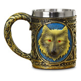 Taza Gotica Medieval Con Mango De Lobo 3d H1309