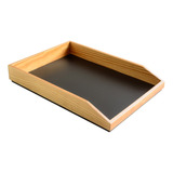 Organizador De Mesa Porta Sulfites A4 Madeira Mdf Preto Luxo