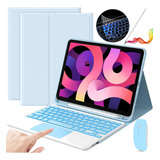 Funda Teclado Mouse Lapiz Para iPad Pro11/ Air5/4 10.9 Azul