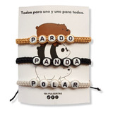 Pulseras Escandalosos Amigos Letras Pardo Panda Polar Tejida