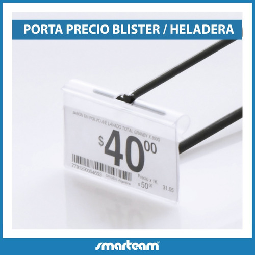 Portaprecios Ganchos Blister Peroque Heladeras 80 Mm X 100 U