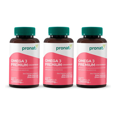 Kit 3 Piezas Suplemento Omega 3 Premium 60 Caps Pronat | Meses sin interés