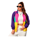 Campera Rompevientos Colorida Shein Plus Size