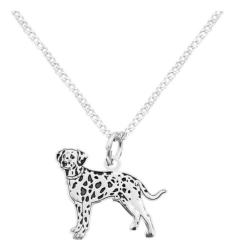 Dije Y Cadena Perro Dalmata Ch Plata 925 Envio Gratis