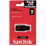 Pack X 10 Pendrive Sandisk 16 Gb Pen Usb Somos Mayoristas
