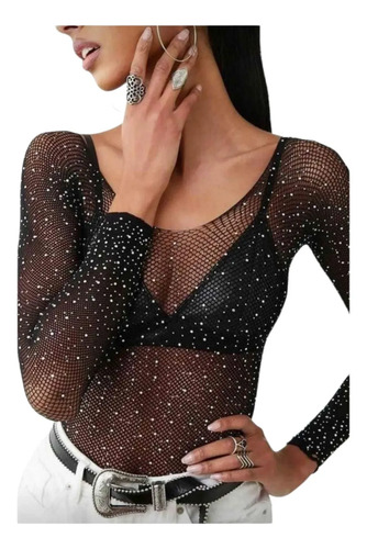 Body Malla Red Con Brillos Lencería Sexi Babydoll Bodysuit  | MercadoLibre