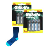 Kit 2 Cargas Gillette Mach3 Leve 8 Pague 6 + Meia Lupo