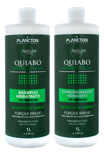 Quiabo Plancton Shampoo Condicionador Litro Kit Força Brilho