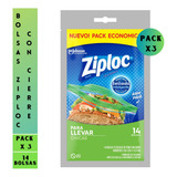 Bolsas Ziploc Sándwich Comidas - Hermética 14 Bolsas Pack X3