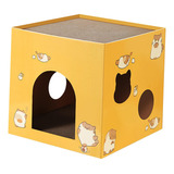 Tablero Rascador Para Casa De Gatos, Cama De Amarillo S