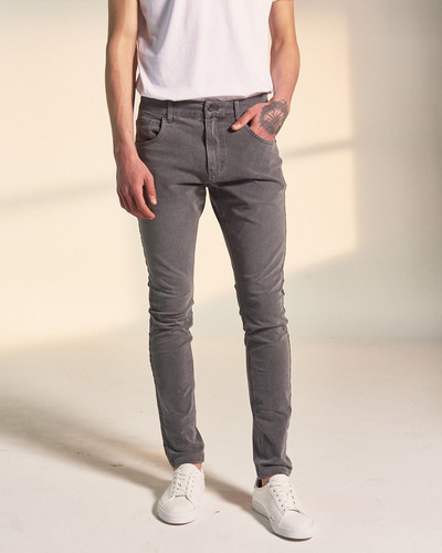 Jean 197, Skinny Fit, De Hombre, Denim, Gris, Equus