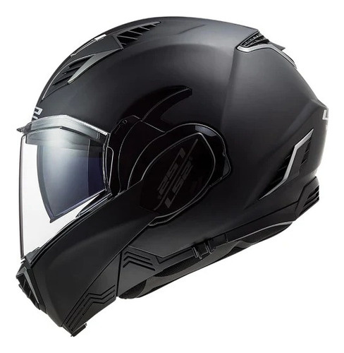 Casco Abatible Ls2 Valiant Ii Solid Negro Mate Ff900