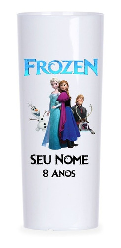 30 Copos Long Drink Frozen - Elsa, Anna, Olaf Personalizado