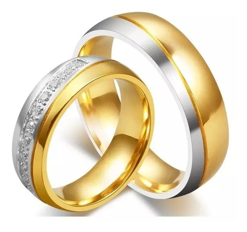 Duo Anillos Parejas Matrimonio Cristales Hermoso Novios A254