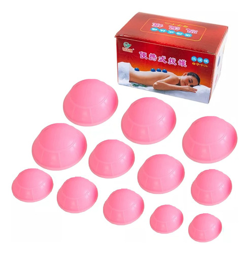 12 Copos Silicone Ventosaterapia Massagem Vácuo Anticelulite