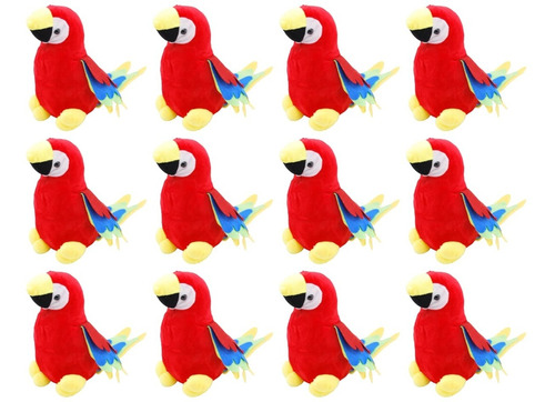 Peluches Mayoreo 12 Pzas Guacamaya Parlanchina Roja Ch