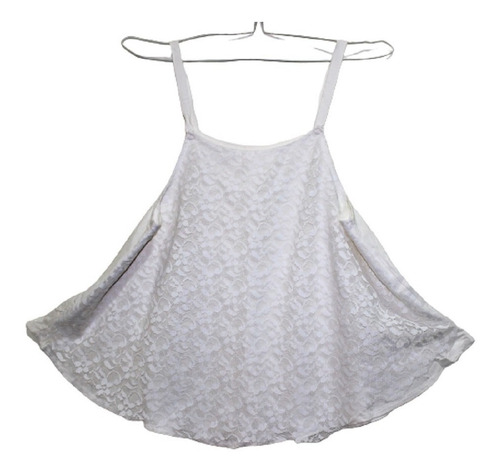 Blusa Blanco Tiza T 2  Con Encaje Excelente