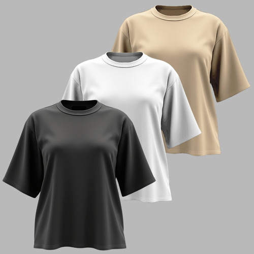 Kit 3 Camisetas Femininas Plus Size 100% Algodão G1 A G3
