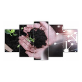 Quadro Decorativo 5 Pcs Plantando Muda Agronomo Tecnologia