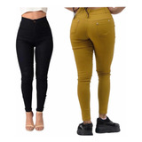  Pack 2 Pantalón Leggins Elasticados Tipo Jeans Mujer 